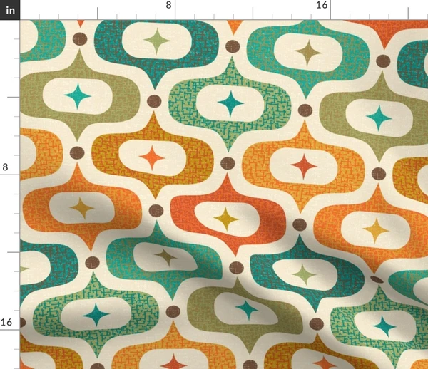 Mid Mod Ogee Fabric | Spoonflower