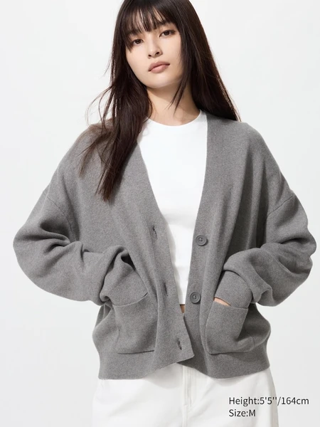 Cardigan en coton doux (Col V) pour Femme | UNIQLO FR