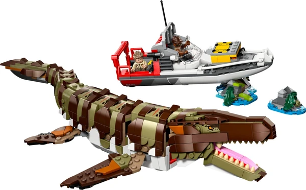 Le bateau en mission et le mosasaure en briques 76974 | Jurassic World™ | Boutique LEGO® officielle FR