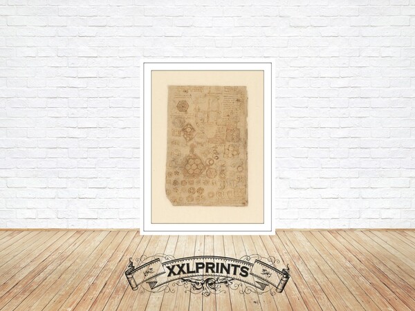 Leonardo Da Vinci, Atlantic Codex (Codex Atlanticus), 14, ancient drawing, high quality, fine reproduction, fine art print, oversize print