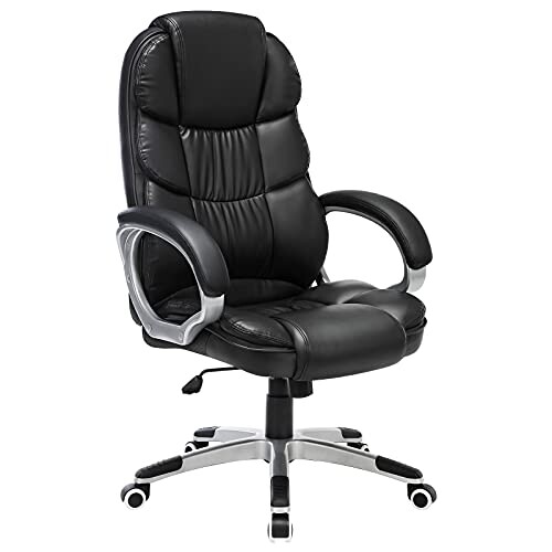 SONGMICS Chaise fauteuil de bureau hauteur réglable PU OBG24B