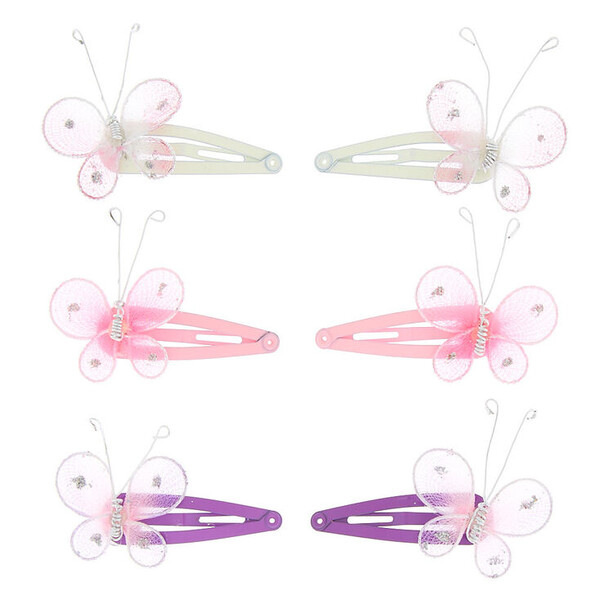 Lot de 6 barrettes à papillon 