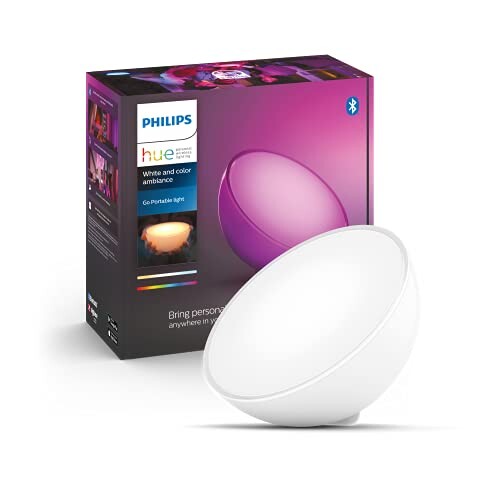 Philips Hue Go Lampe Plastique portable connectée White and Color Compatible Bluetooth, fonctionne avec Alexa, Google Assistant et Apple Homekit