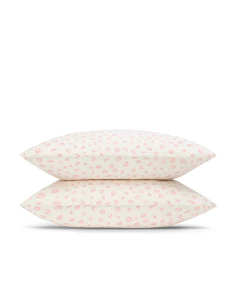 Taies d'oreiller x2 Gaze de coton double épaisseur - Pink Léo