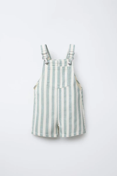 SALOPETTE COURTE EN SERGÉ À RAYURES