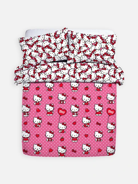 Parure de lit double réversible Hello Kitty