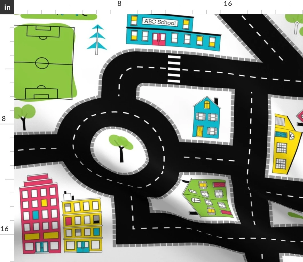 Pop of Colour Playmat - One Yard Fabric | Spoonflower