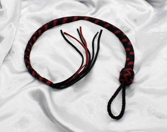 Hybrid BDSM whip, hand-braided paracord, whip training