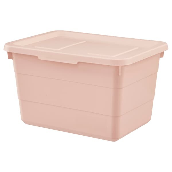 SOCKERBIT Boîte avec couvercle, rose, 19x26x15 cm - IKEA