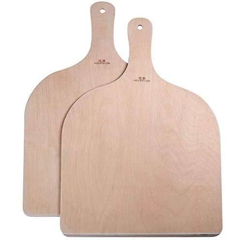 GA HOMEFAVOR Set de 2 Pelle à Pizza en Bois pour Transférer Pizza Pain Gâteau Patisserie en Toute sécurité