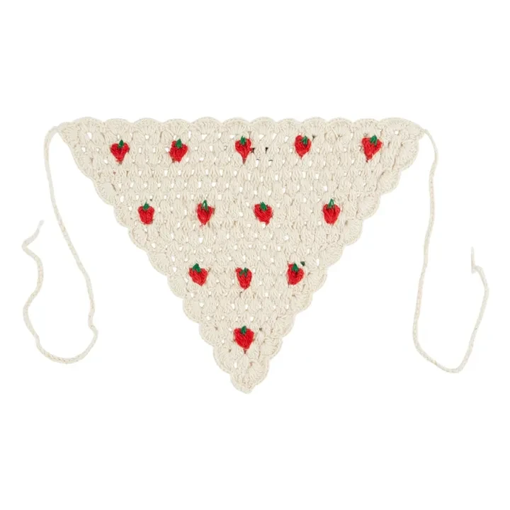 Bandeau Crochet Fraises | Crème