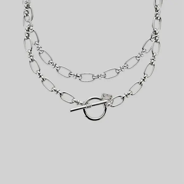Double Wrap T-Bar Chain - Silver
