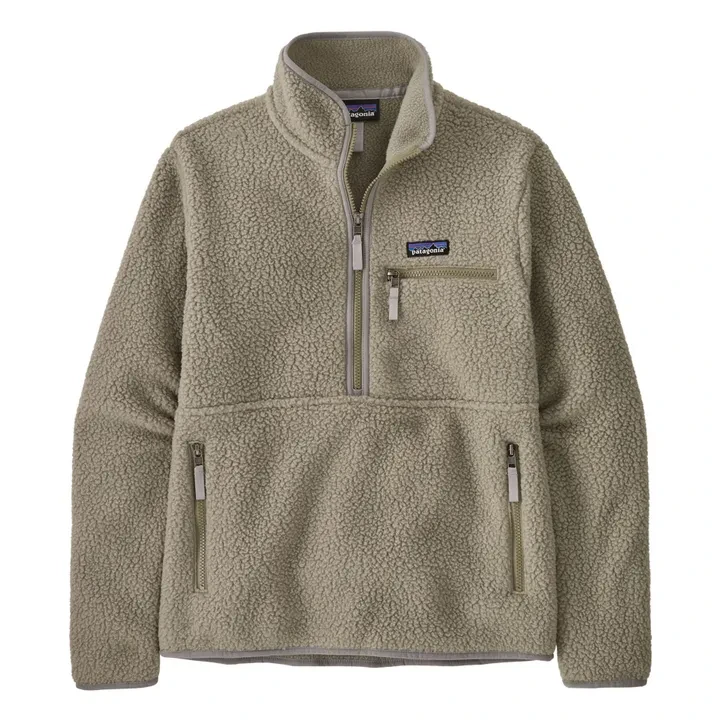 Polaire Retro Pile Marsupial Fibres Recyclées | Gris clair