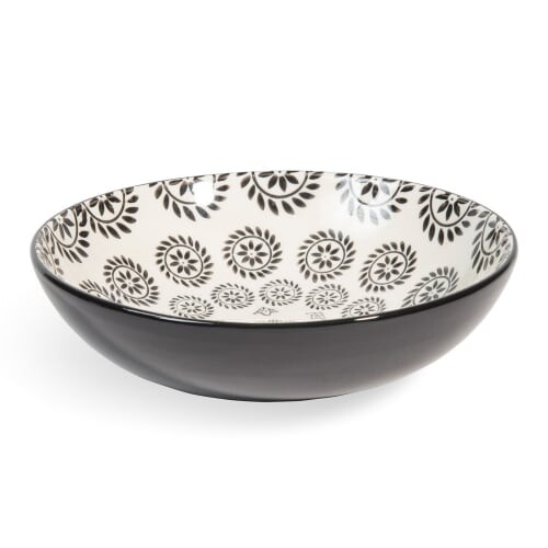 Assiette creuse en faïence noire lot de 4