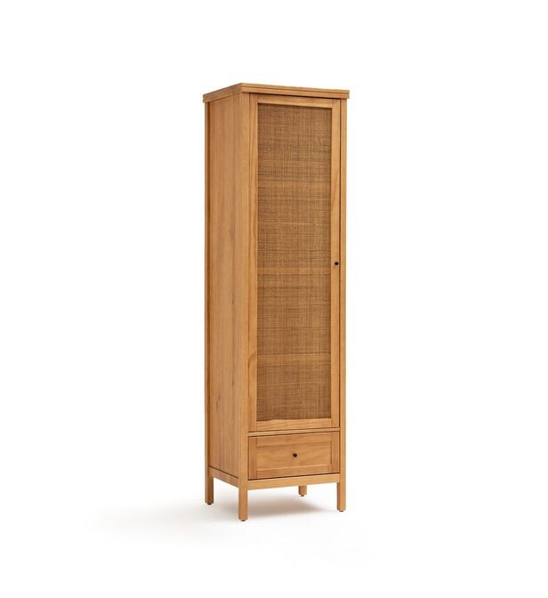 Armoire 1 porte pin massif et cannage, Gabin La Redoute Interieurs naturel | BHV Marais