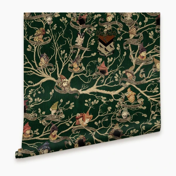 Black Family Tapestry Deluxe Wallpaper - MinaLima