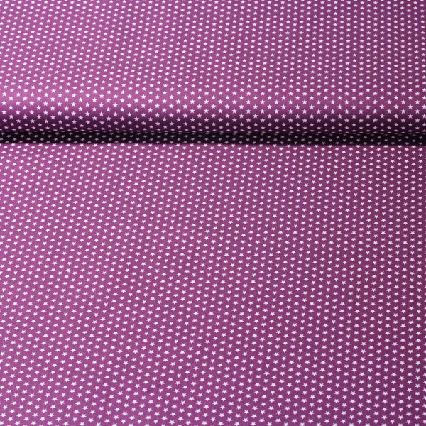 Popeline de coton Stella - Mini étoiles Violet Blanc