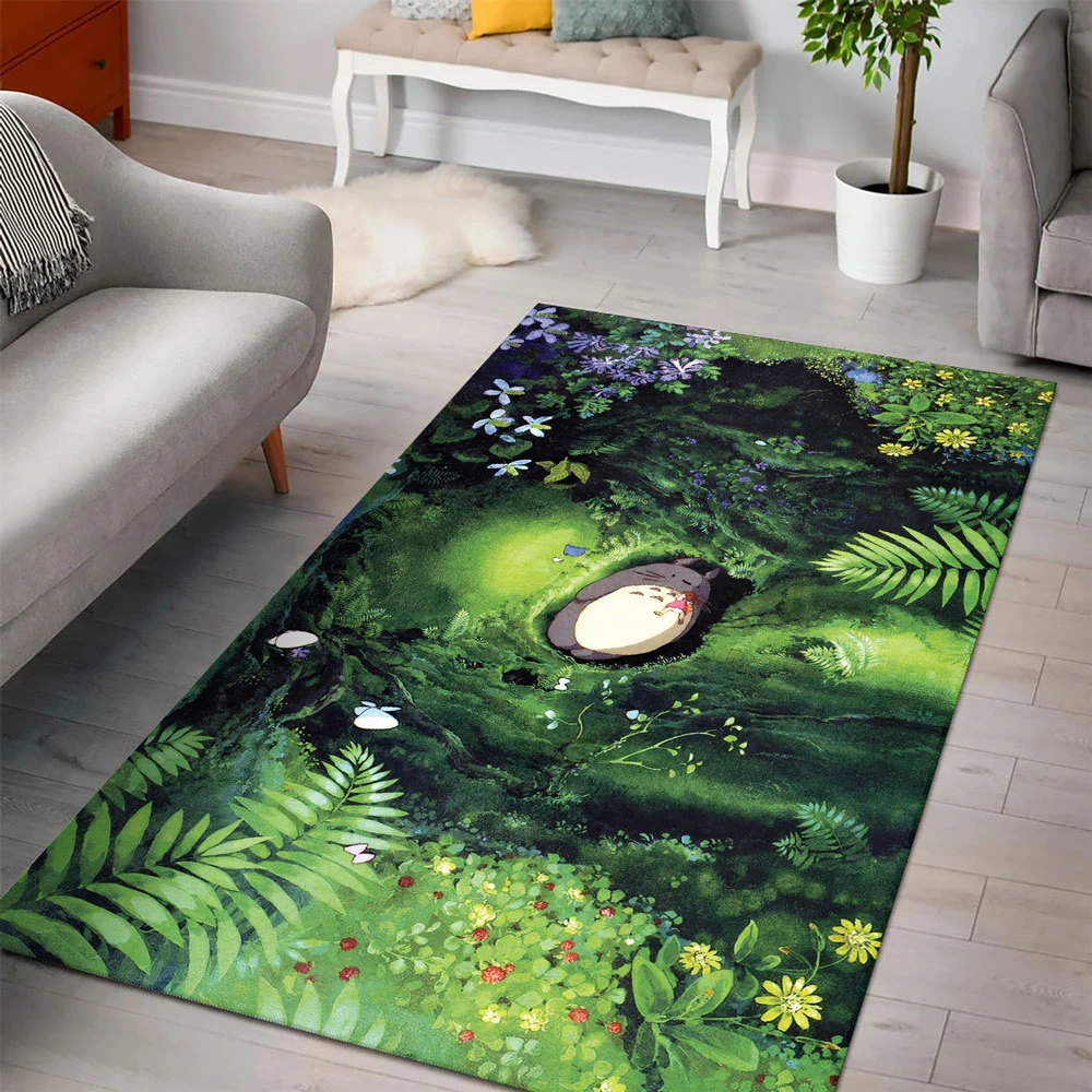 My Neighbor Totoro Rug Miyazaki Anime Gift Fantasy Studio Ghibli Print Decor