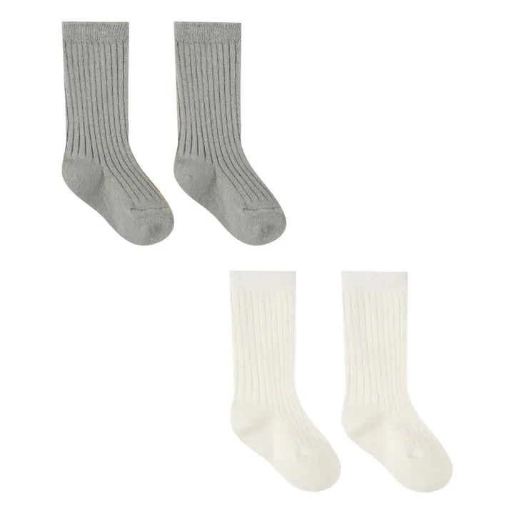 Quincy Mae - Lot 2 Chaussettes Côtelées - Bleu | Smallable
