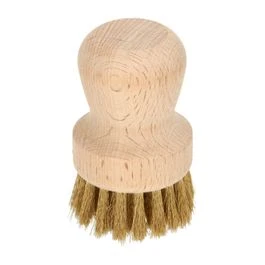 Brosse, ronde, hêtre et fils de laiton