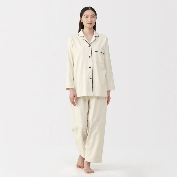 Pyjama en flanelle sans couture latérale pour femme