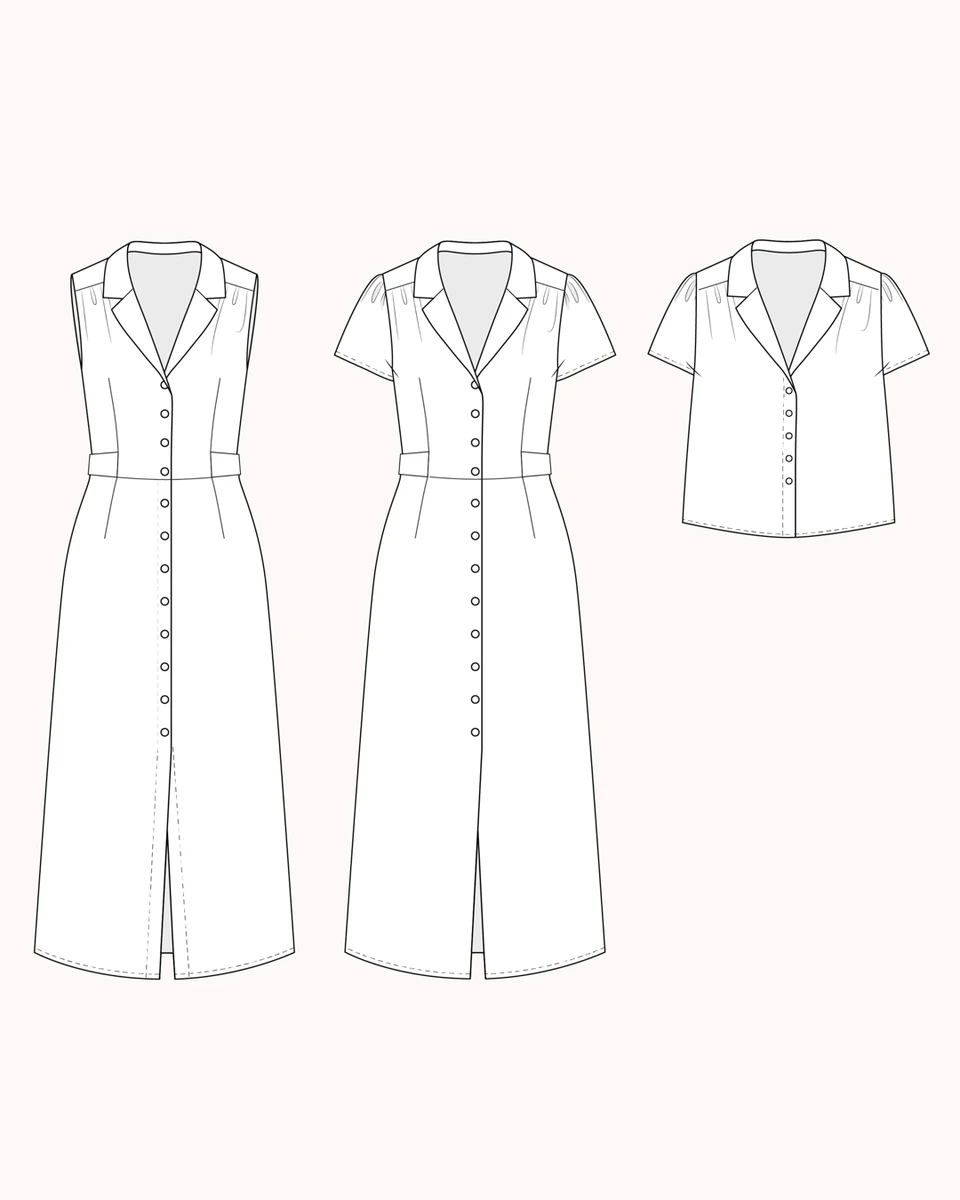 Patron robe à col tailleur Augusta｜Méthode Mathilde