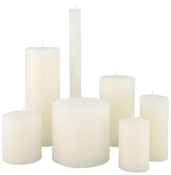 bougies rustiques blanc