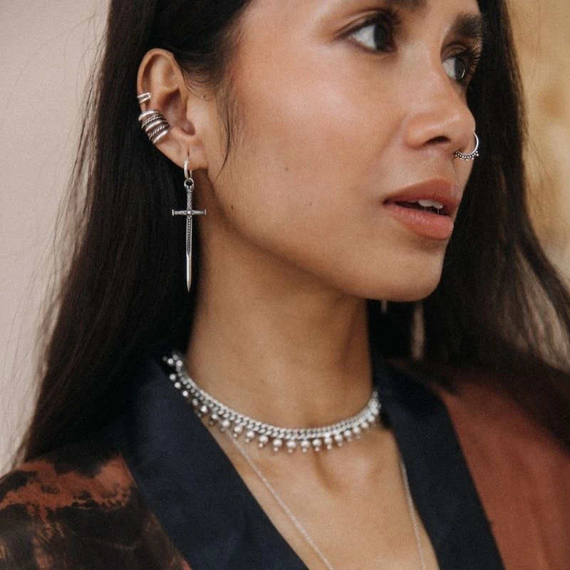 Sacred Sword | Charm Hoop Earrings