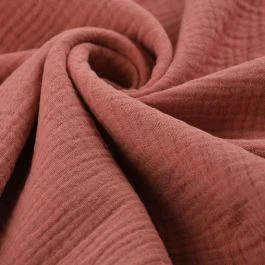 Tissu double gaze Gaby terracotta