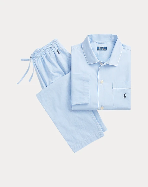 Pyjama long en popeline vichy pour homme | Ralph Lauren® FR