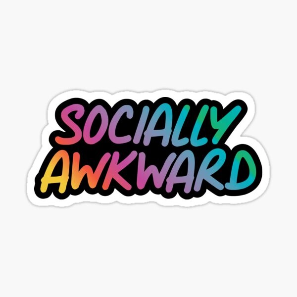 Gradient arc-en-ciel socialement maladroit | Sticker