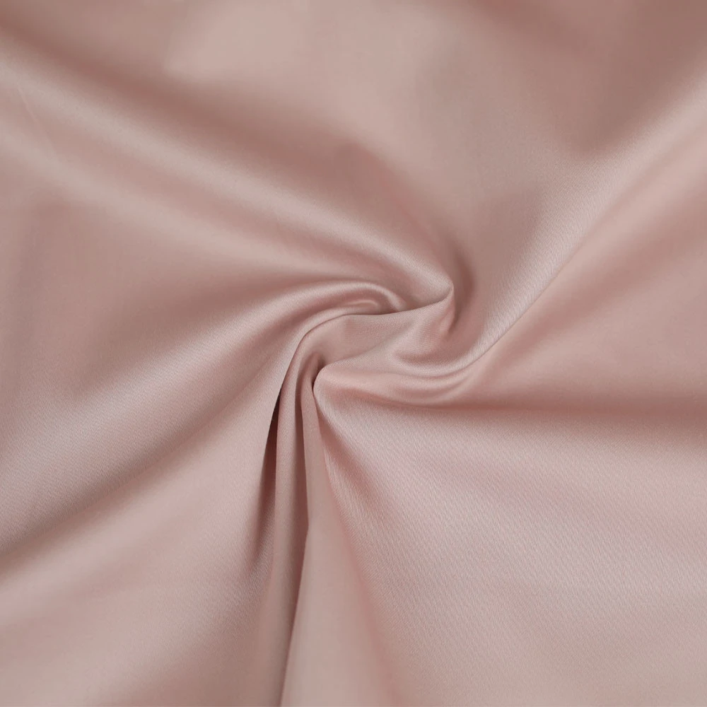 Tissu satin de coton stretch rose poudré | Tissu pour couture d'habits en coton de poids moyen et chic