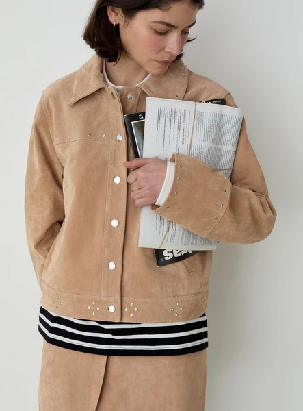 LUANA REAL SUEDE TAUPE JACKET