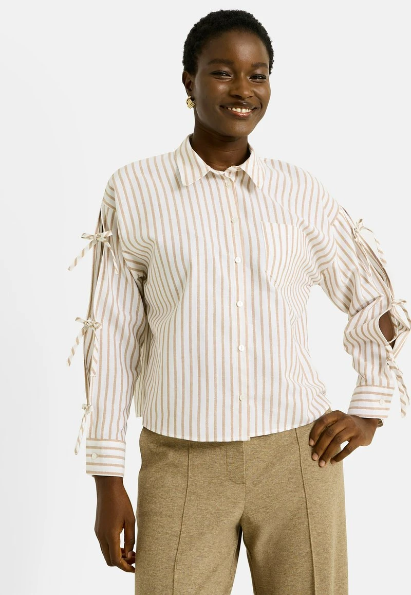 Grain de Malice RAYÉE AVEC NŒUDS - Chemisier - caramel/marron - ZALANDO.FR