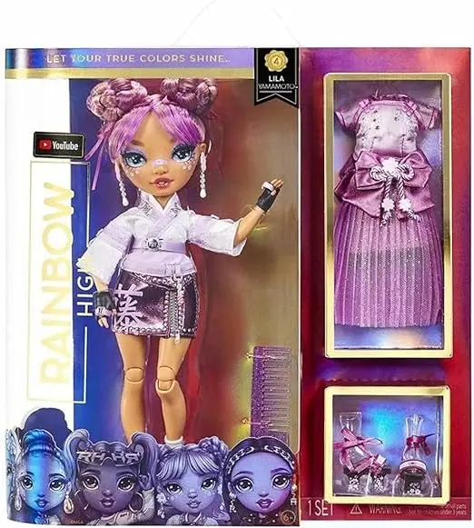 RAINBOW HIGH Lila Yamamoto – Poupée Mannequin en Violet avec 2 Tenues à Assortir & Accessoires – 6 à 12 Ans & collectionneurs, 578338EUC