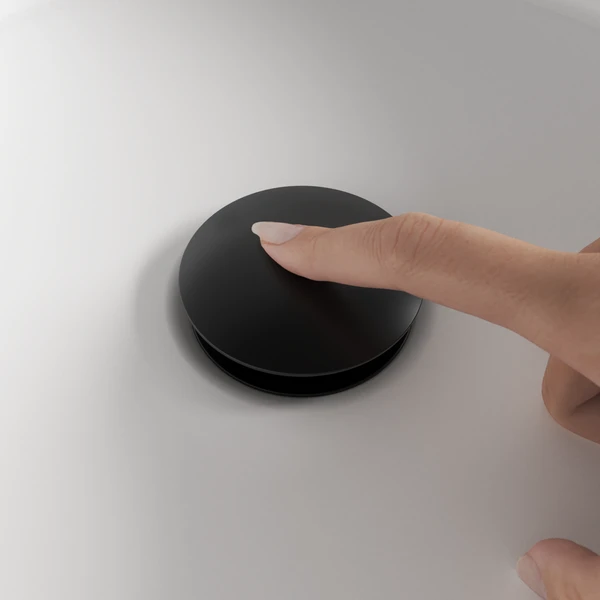 Bonde clic-clac / avec trop-plein pour lavabo, noir, Diam.66 mm, EQUATION