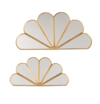 Ambre - Miroirs déstructurés en métal doré (x2) 20x11