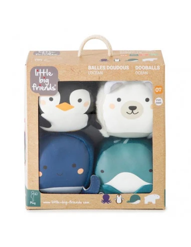 Set de 4 balles doudous océan - Little Big Friends
