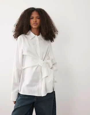 Mango - Chemise ceinturée - Blanc