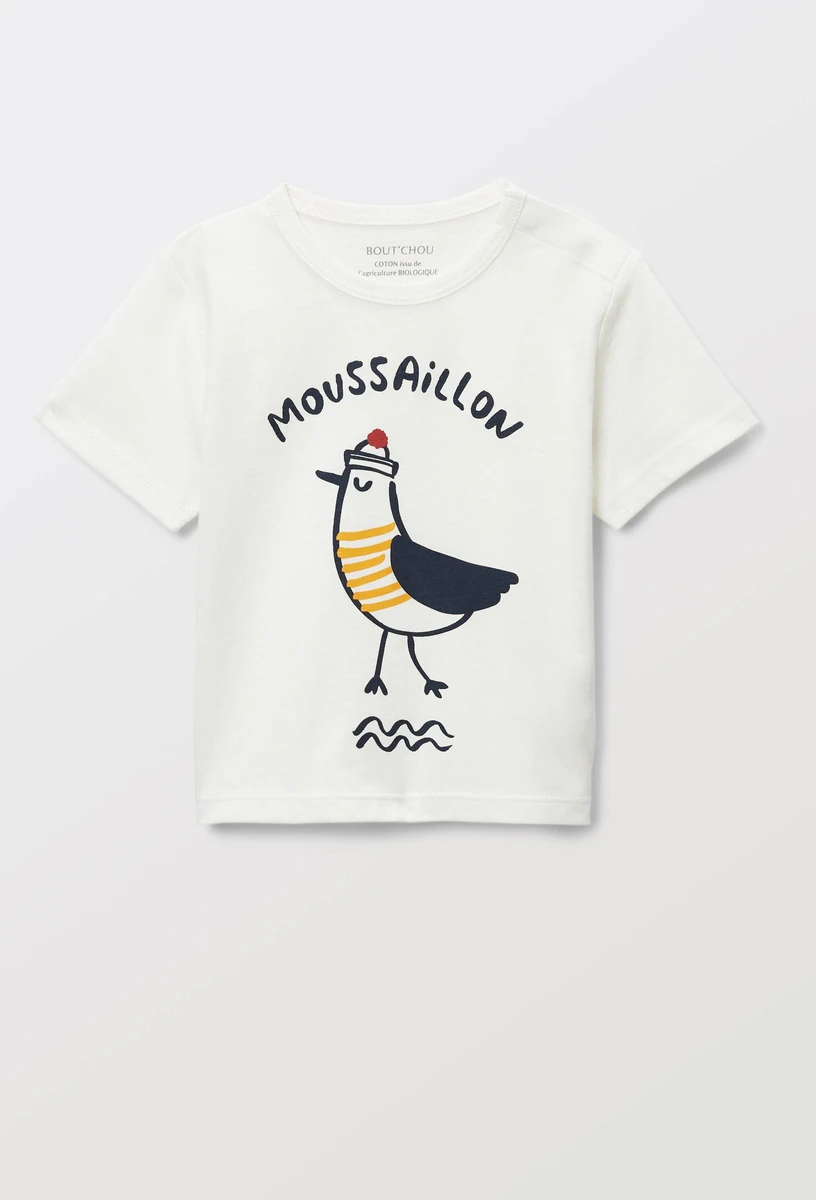 T-shirt manches courtes imprimé en coton BIO GOTS