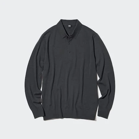 Polo 100 % Mérinos Extra Fin Manches Longues | UNIQLO