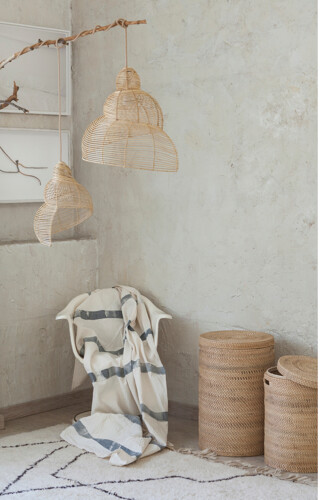 Suspension coquillage en rotin | Selency