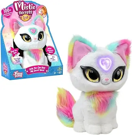 MISTIE SECRETS, Peluche Interactive avec Fonctions électroniques, Parle en français, toi Seul Peut Entendre Ses Secrets, Coeur Magique, Modèle Luna, Jouets pour Enfants à partir de 4 Ans, MY0000