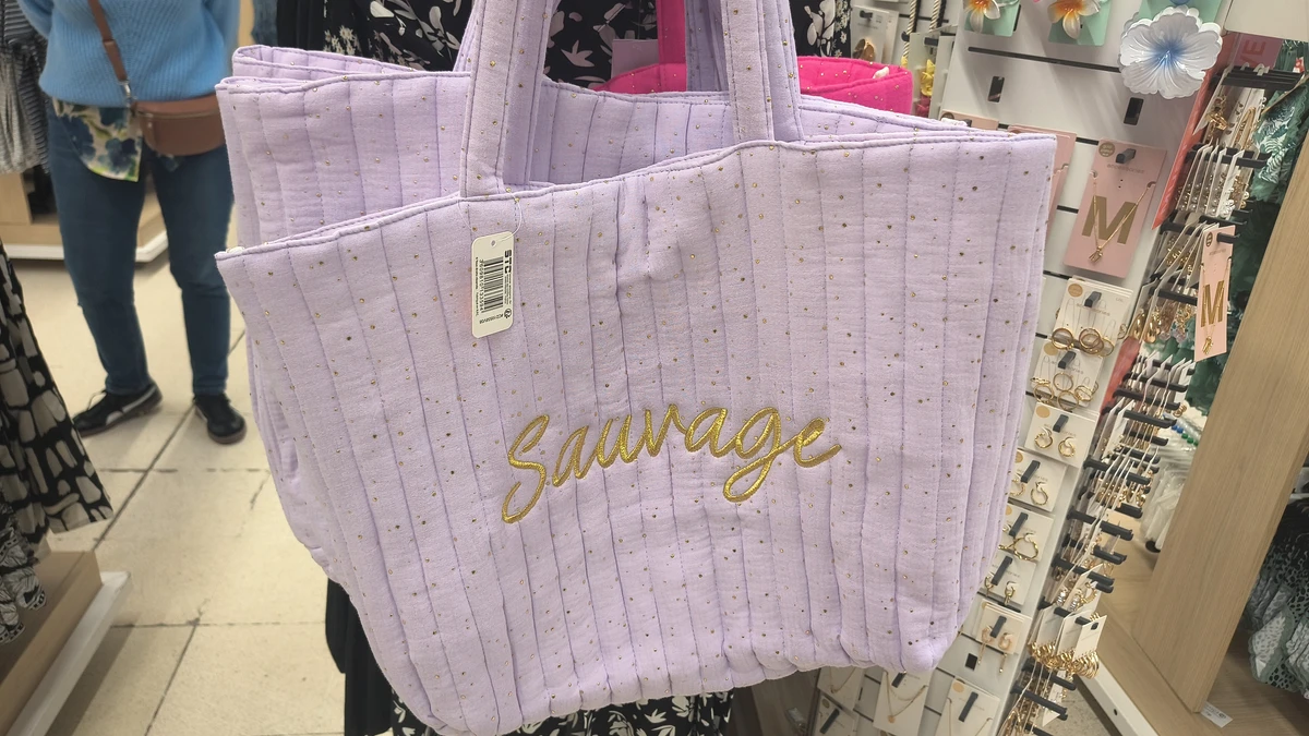Sac gaz de coton lila "sauvage"