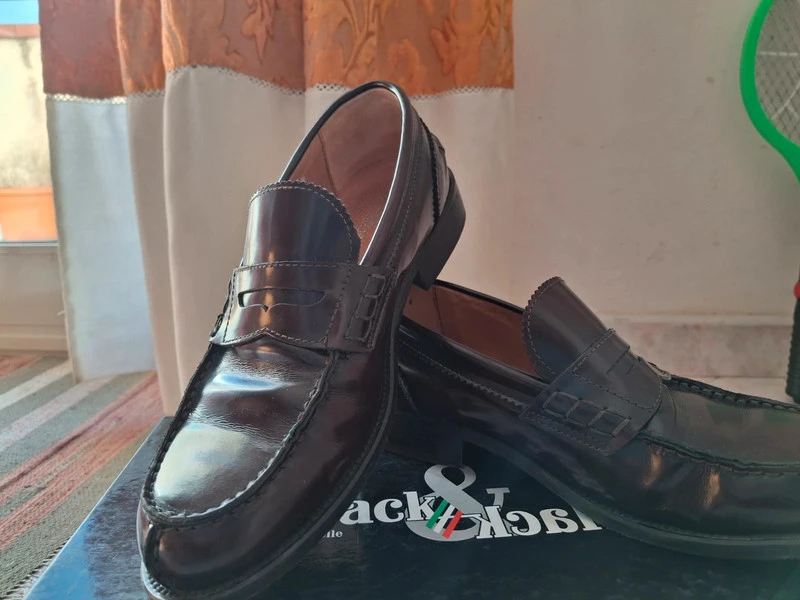 Mocassini marrone lucido/bordeaux