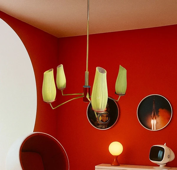 Space Age Hanging Light Vintage Retro 1960s 1970s