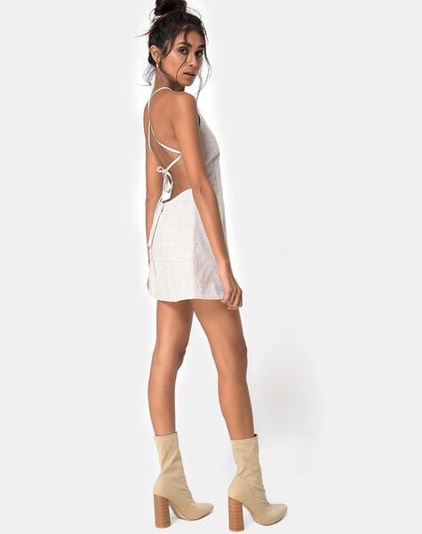 Vore Dress in Tonal Cotton Plaid by Motel