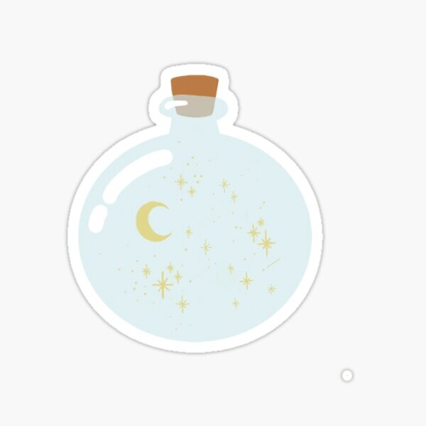 Bouteille de potion lune et étoiles | Sticker
