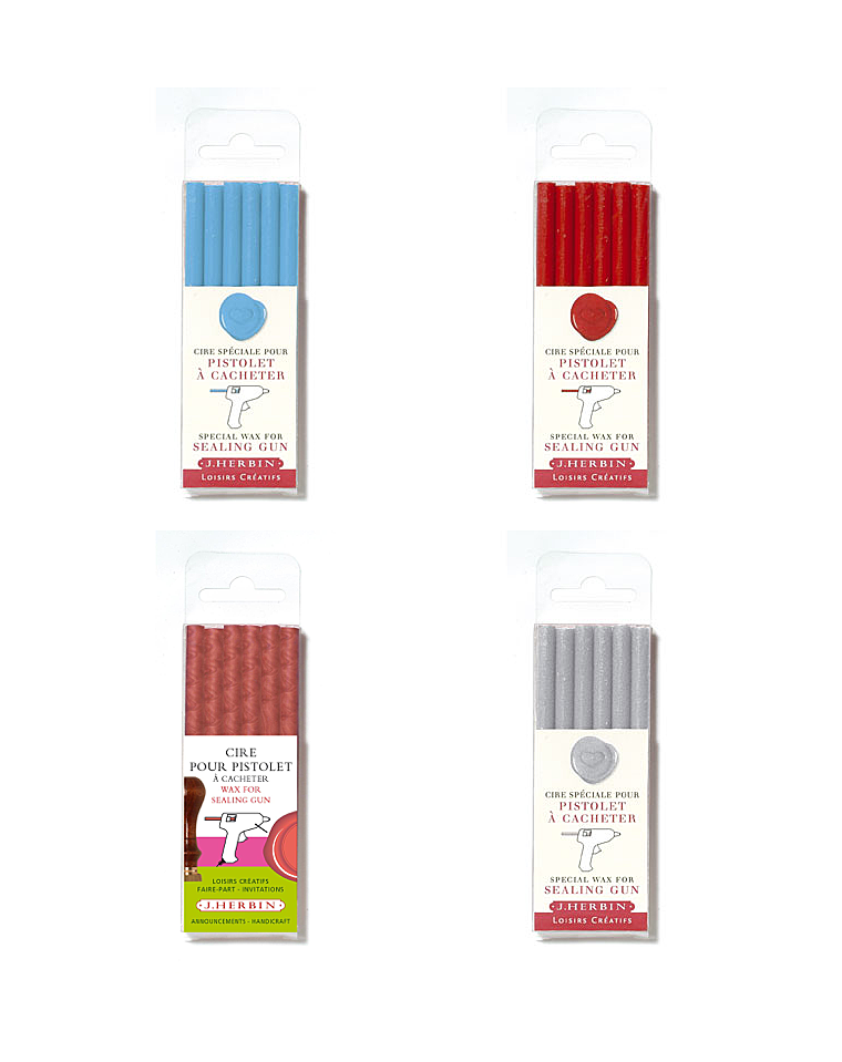 Cire à cacheter couleur mate et métallisé pour pistolet J.Herbin