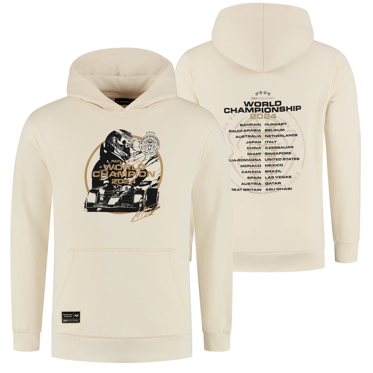 Sweat à capuche World Champion 2024 - Blanc cassé - Max Verstappen
